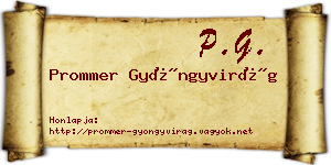 Prommer Gyöngyvirág névjegykártya
